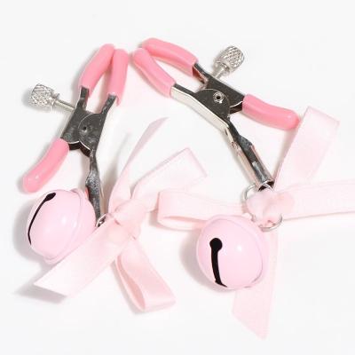 【蝴蝶小铃铛】初匀SM调情蝴蝶结铃铛乳夹粉色女用情趣调教道具...