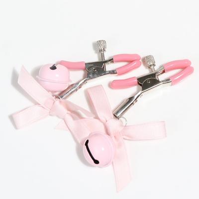 【蝴蝶小铃铛】初匀SM调情蝴蝶结铃铛乳夹粉色女用情趣调教道具...